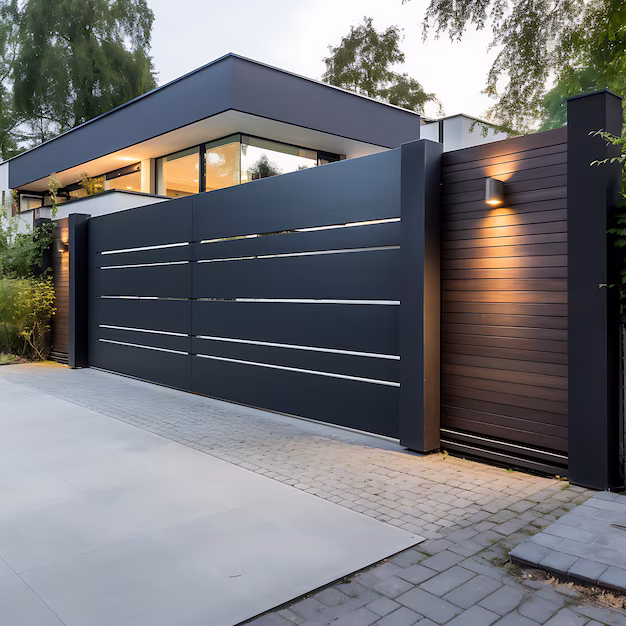 Portail aluminium sur-mesure motorisé