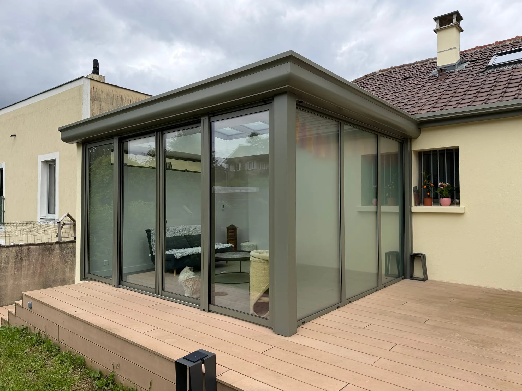 Véranda aluminium après travaux